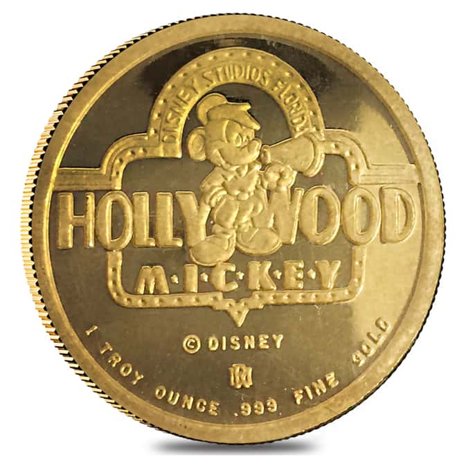 Rarities Mint 1 oz Proof Gold Mickey Mouse Director Disney Round (In Cap)