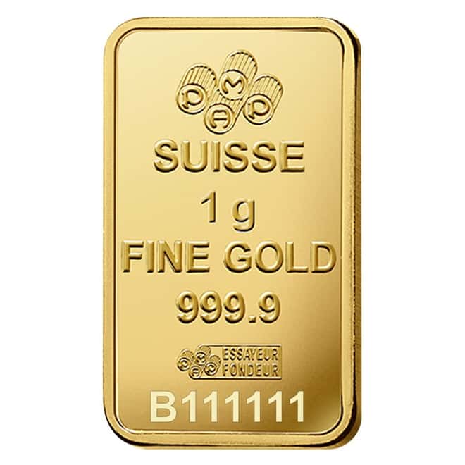NOT VERISCAN - 1 gram Gold Bar PAMP Suisse Lady Fortuna .9999 Fine (In Assay)