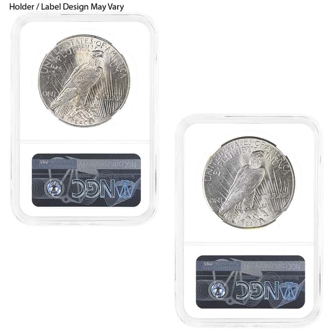 Peace Silver Dollar $1 NGC BU (Random Year, 1922-1935)