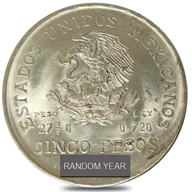 1951-1954 Mexico 5 Pesos Silver Coin Hidalgo AU/BU ASW 0.643 oz