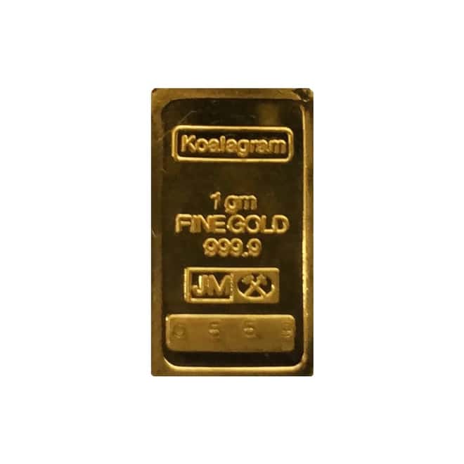1 gram Johnson Matthey Koalagram Gold Bar .9999 Fine (Secondary Market) - RARE