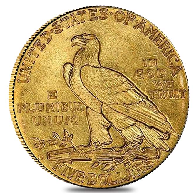 1909 D $5 Gold Half Eagle Indian Head NGC MS 61