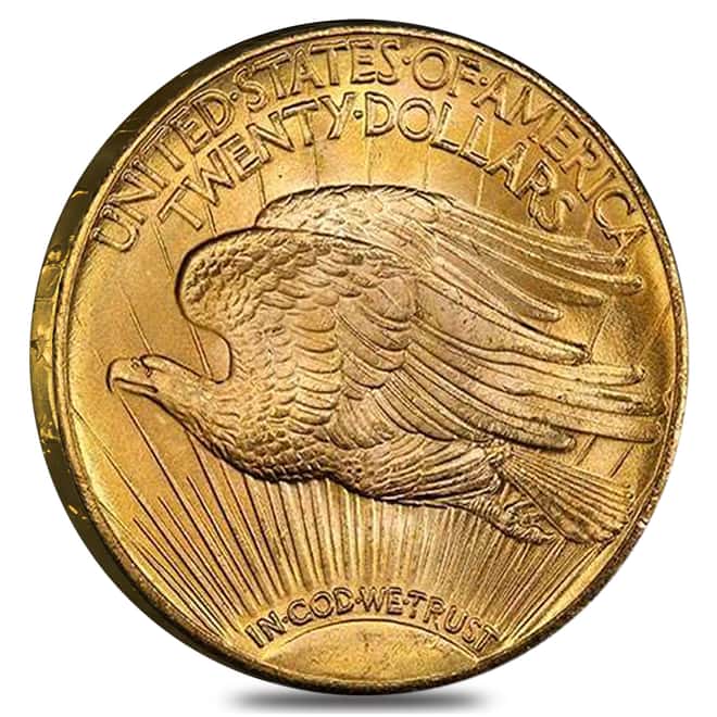 1924 $20 Gold St. Gaudens Double Eagle Coin NGC MS 65