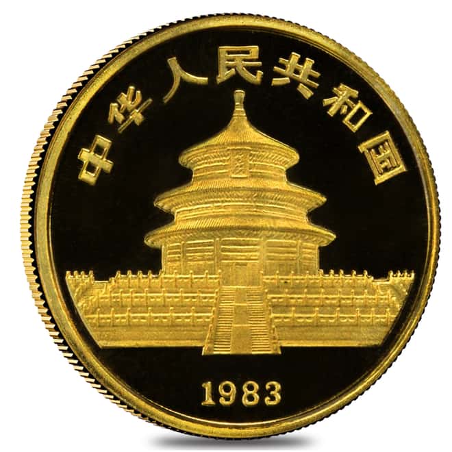 1983 1/10 oz China Gold Panda 10 Yuan NGC UNC Details