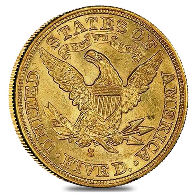 1901/0 S $5 Liberty Head Half Eagle Gold Coin NGC AU 58