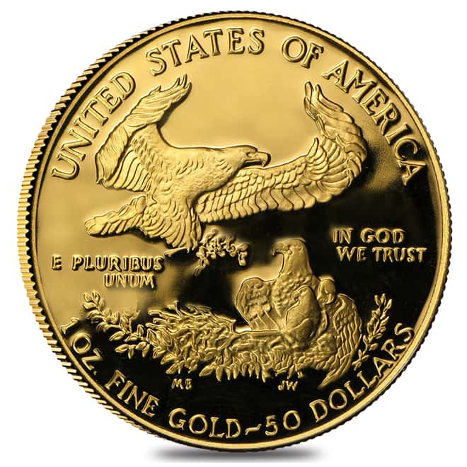1987-W 1 oz $50 Proof Gold American Eagle (w/Box & COA)