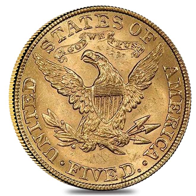 1895 $5 Liberty Head Half Eagle Gold Coin NGC MS 61