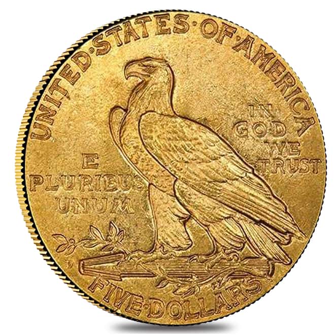 1909 D $5 Gold Half Eagle Indian Head PCGS MS 62