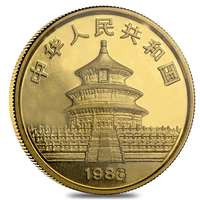 1986 1/2 oz Chinese Gold Panda 50 Yuan BU (Sealed)