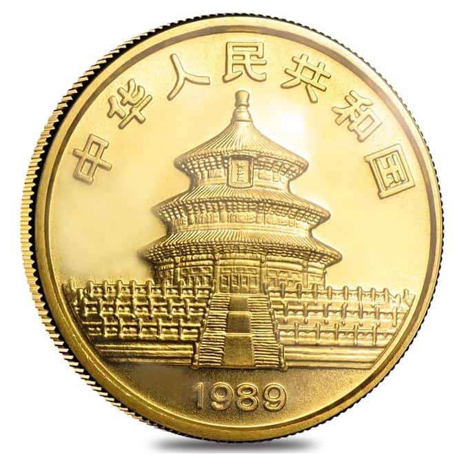 1989 1 oz Chinese Gold Panda 100 Yuan Small Date BU (Sealed)