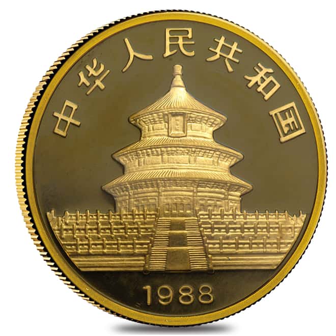 1988 P 1 oz Gold China Panda 100 Yuan NGC PF 68 UCAM