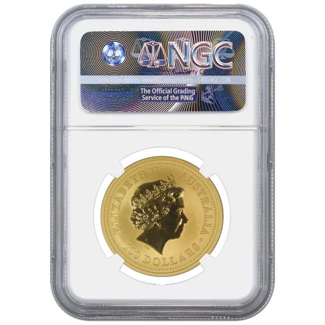 2001 1 oz Gold Lunar Year of Snake Perth Mint Series NGC MS 68