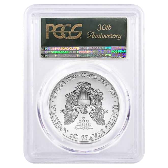 2016 1 oz Silver American Eagle $1 Coin PCGS MS 69 OGH First Day of Issue - 30th Anniversary
