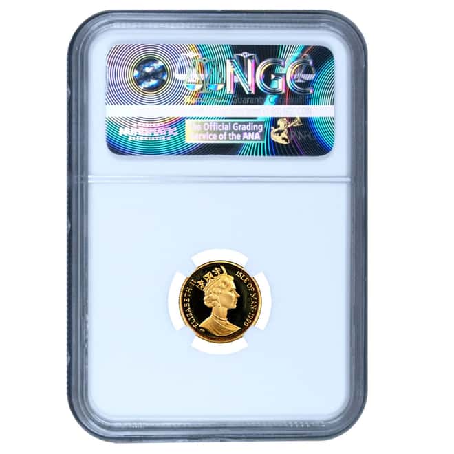 1990 Isle of Man 1/10 oz Gold Angel NGC PF 68