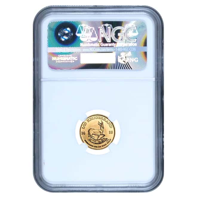 2015 1/10 oz South African Krugerrand Gold Coin NGC MS 66