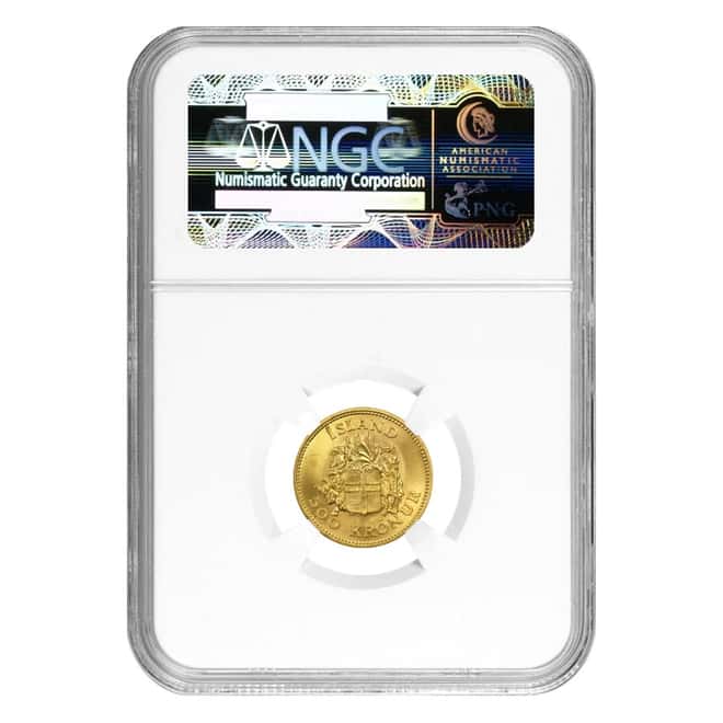 1961 Iceland Gold 500 Kronur Jon Sigurdsson NGC MS 64 