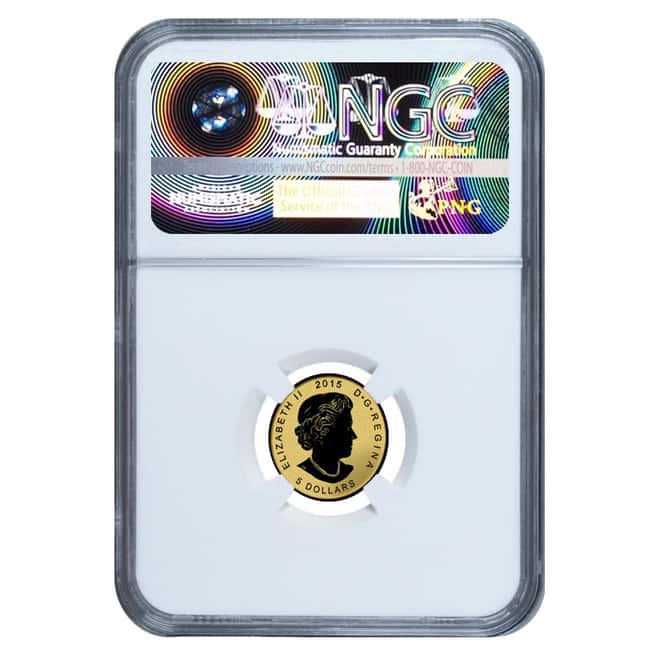 2015 1/10 oz Gold Canadian Maple Leaf E=mc2 Privy NGC PF 70 FDOI