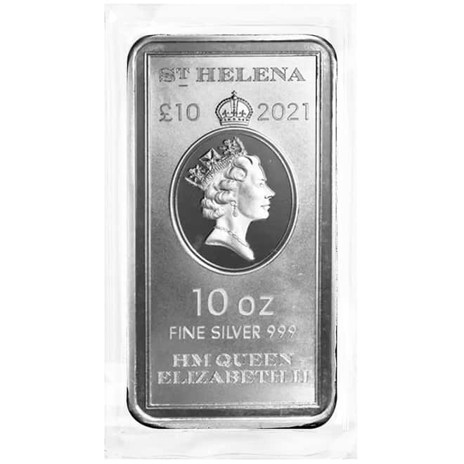 Lot of 50 - 2021 St. Helena 10 oz East India Company Silver Coin Bar .999 Fine BU
