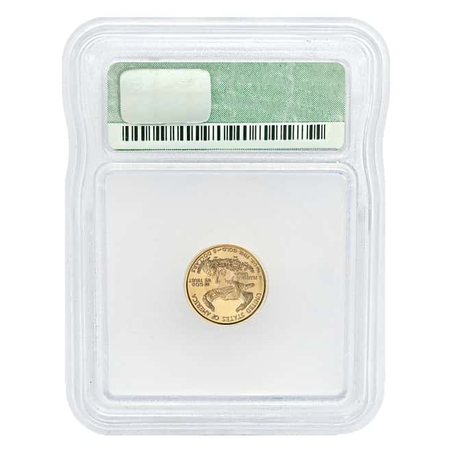 2002 1/10 oz $5 Gold American Eagle ICG MS 70