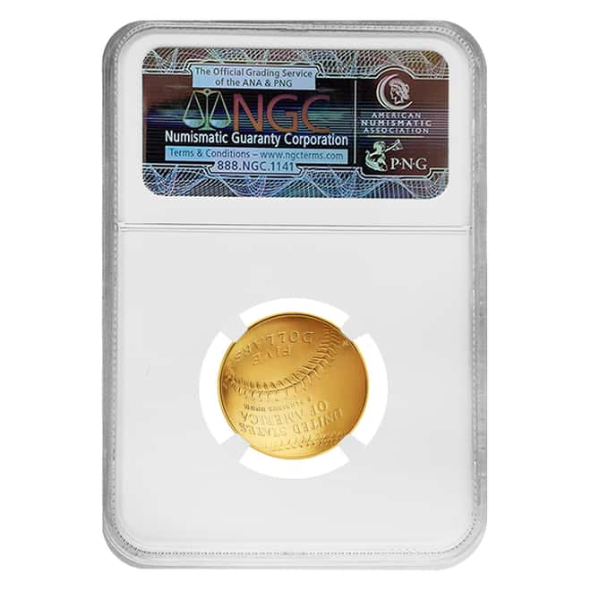 2014 W $5 Gold National Baseball Hall of Fame Coin NGC MS 70 (Cal Ripken Jr.) 