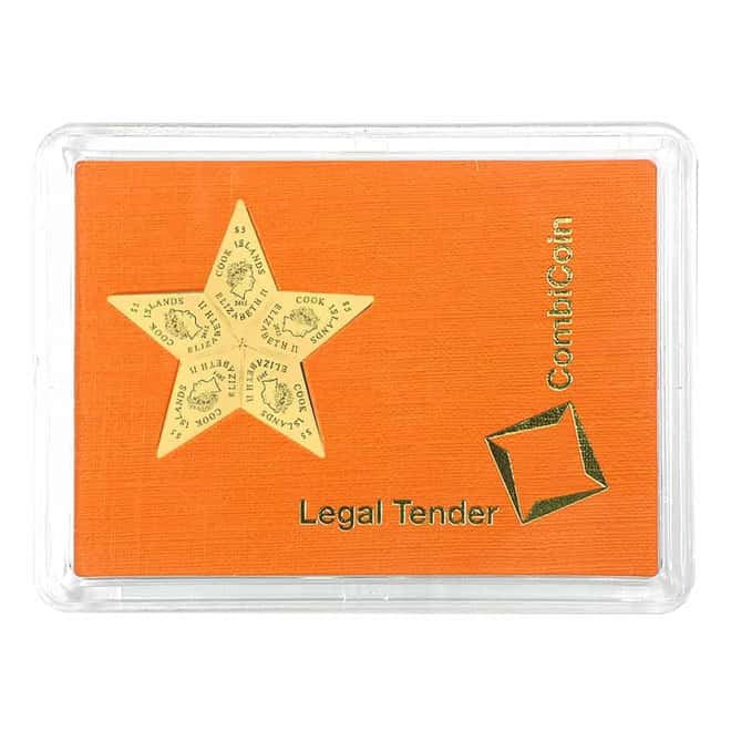 2015 5 x 1 gram Cook Islands Valcambi Gold Star CombiCoin .9999 Fine (In Assay)