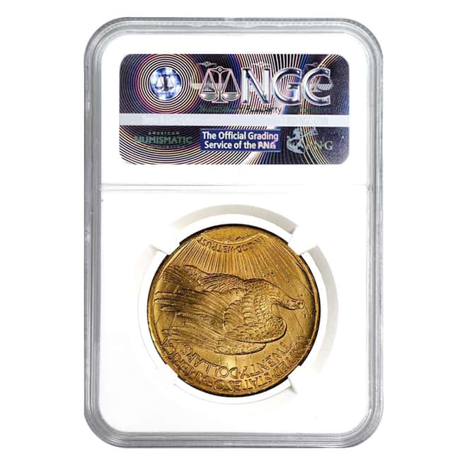 1924 $20 Gold St. Gaudens Double Eagle Coin NGC MS 63