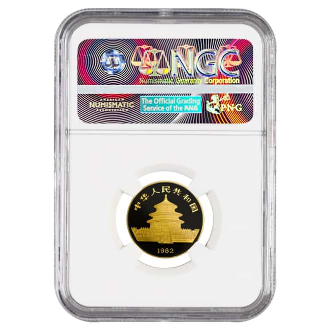 1982 1/4 oz China Gold Panda 25 Yuan NGC MS 68