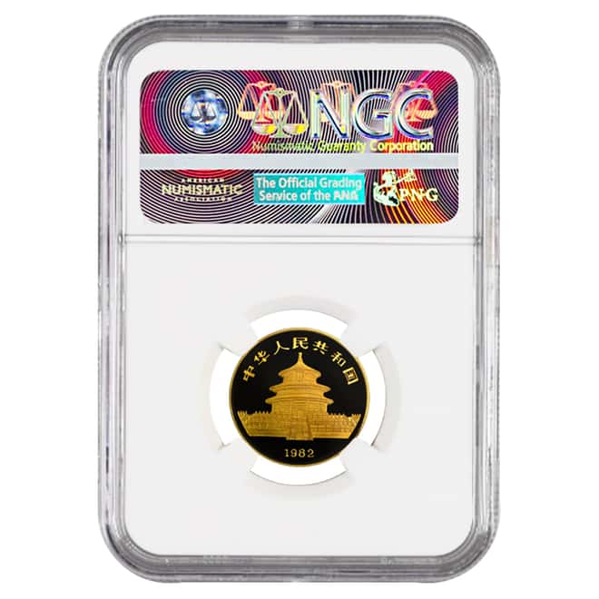 1982 1/4 oz China Gold Panda 25 Yuan NGC MS 69