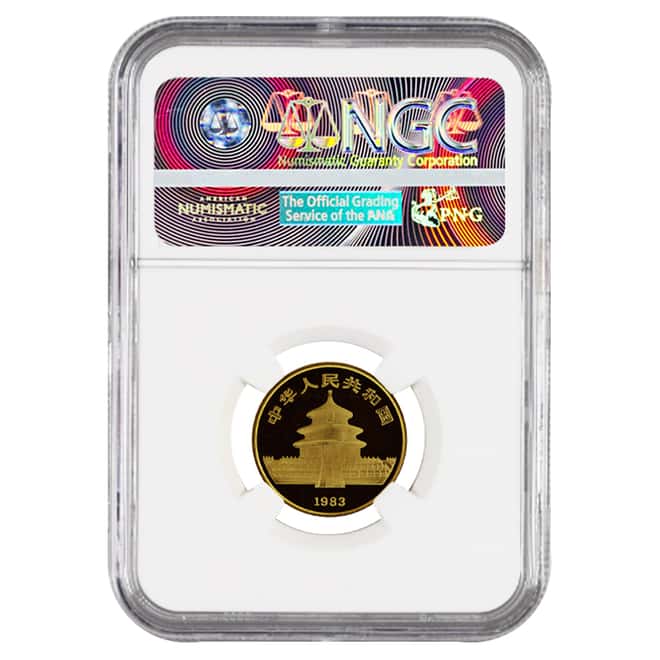 1983 1/4 oz Chinese Gold Panda 25 Yuan NGC MS 69