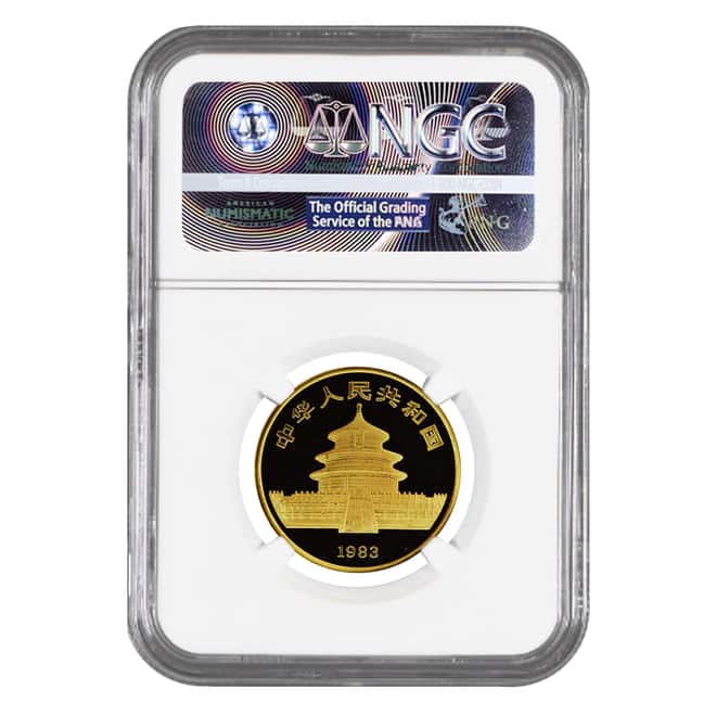1983 1/2 oz Gold China Panda 50 Yuan NGC MS 68