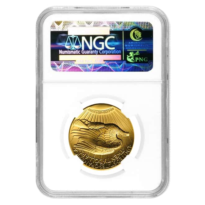 2009 1 oz $20 Ultra High Relief Saint-Gaudens Gold Double Eagle NGC MS 70 DPL