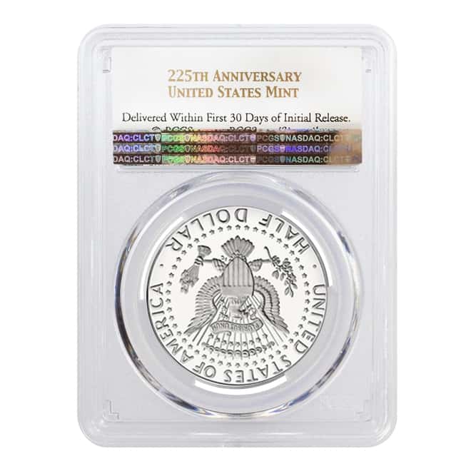 2017 S Proof Silver Kennedy Half Dollar Limited Edition PCGS PF 70 FS (225th Annv.)