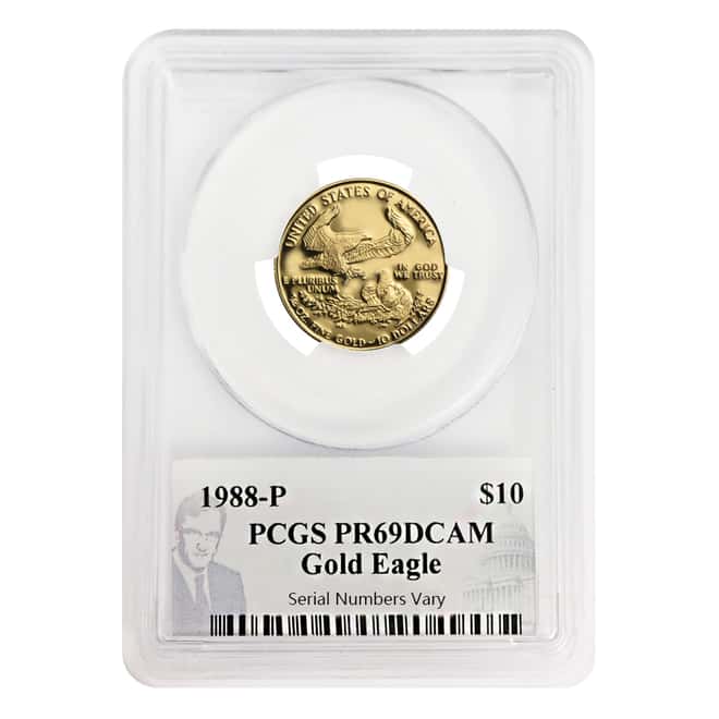 1988 P 1/4 oz $10 Gold Proof American Eagle PCGS PF 69 DCAM - Philip Diehl Sig