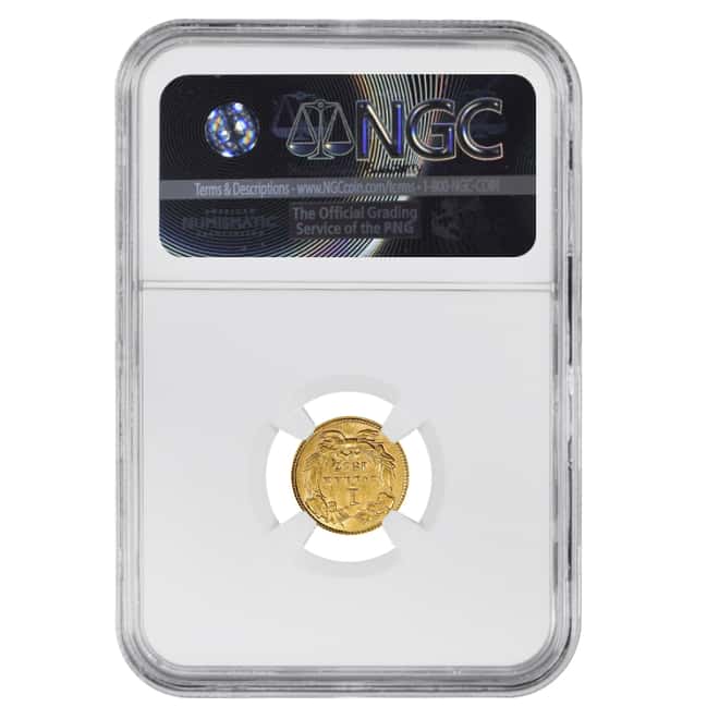 1857 $1 Gold Indian Princess Head Type 3 NGC AU Details