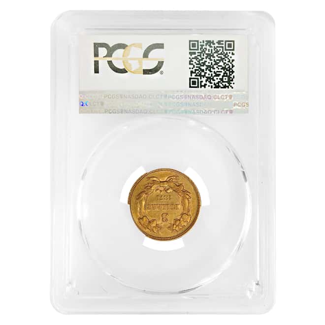 1874 $3 Gold Indian Princess Head PCGS AU 55