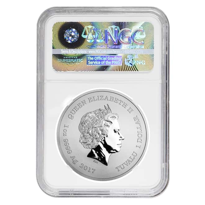2017 1 oz Tuvalu Spiderman Marvel Series Silver Coin NGC MS 69 Early Releases