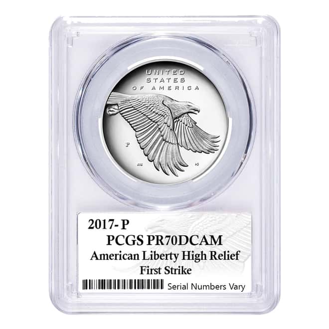2017 P 1 oz American Liberty High Relief Proof Silver Medal PCGS PF 70 First Strike (Liberty Label)