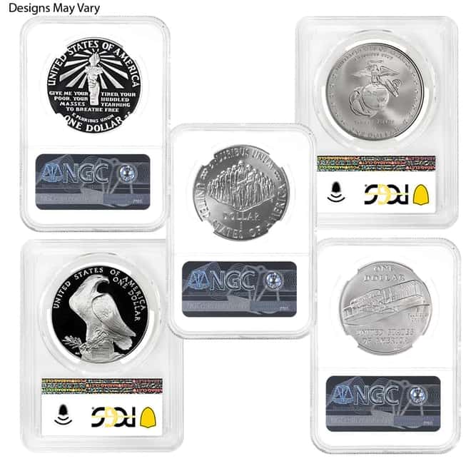U.S. Mint $1 Silver Dollar Commemorative NGC/PCGS MS/PF 70 (Random Year)