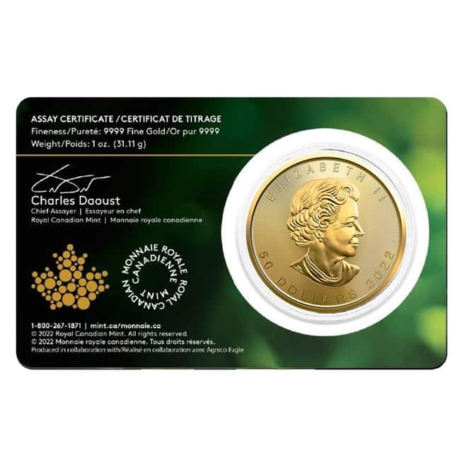 2022 1 oz Canadian Gold Maple Leaf Single Source Privy .9999 Fine (In Assay) - Meliadine Mine