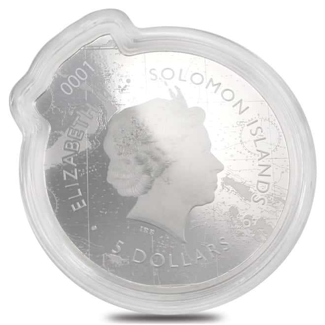 2021 2 oz Silver Great White Shark - Ocean Predators Solomon Islands $5 Coin .9999 Fine