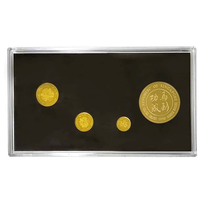 1990 Singapore Gold/Silver Year of the Horse Lion Collector's Edition Proof Set (w/Box & COA)