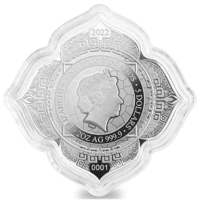 2022 Solomon Islands 2 oz Elephant of the 1st Chakra Colorized Silver Coin .9999 Fine (w/Box & COA)