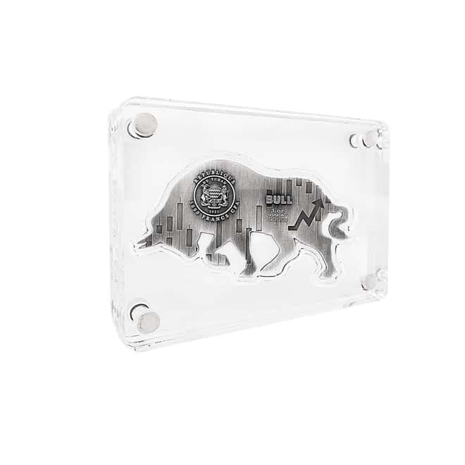 2021 Chad 1 oz Silver Bull Shaped Coin Serial #1 Antiqued High Relief (w/Box)