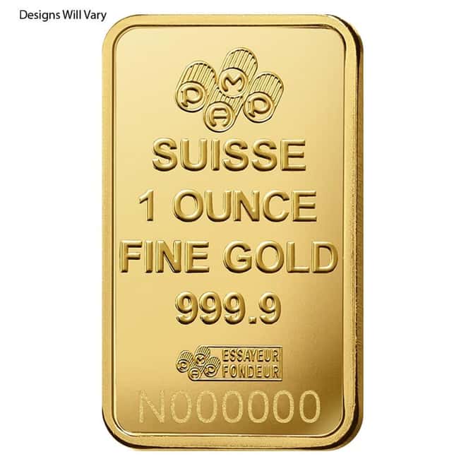 NO ASSAY - 1 oz Gold Bar PAMP Suisse Lady Fortuna .9999 Fine