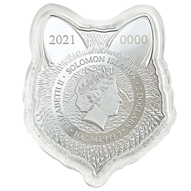 2021 Solomon Islands 1 oz Electric Fox - Spirit Animals Colorized Silver Coin .9999 Fine (w/Box & COA)