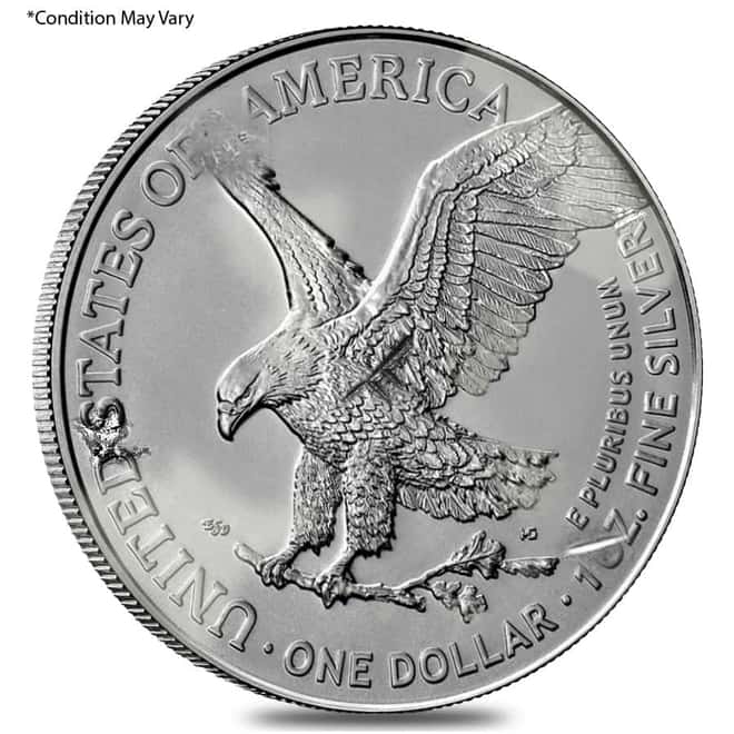 MILKY - Roll of 20 - 2021 1 oz Silver American Eagle $1 Coin Type 2 (Scruffy, Toned)