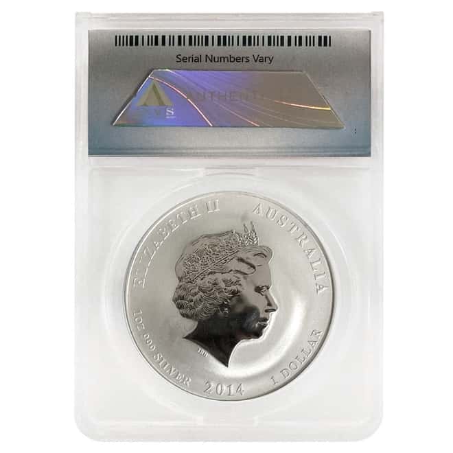 2014 1 oz Silver Lunar Year of The Horse Australian Perth Mint ANACS MS 70 FR