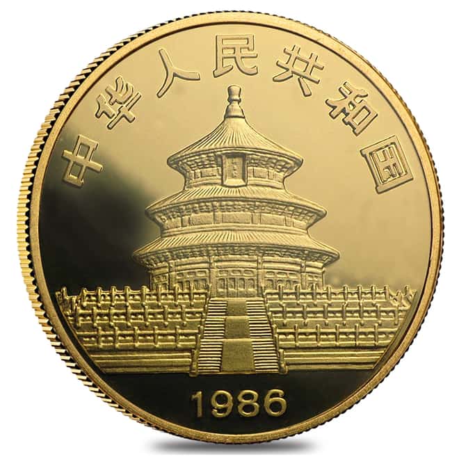 1986 P 1/2 oz Chinese Gold Panda 50 Yuan Proof (Sealed in Cap) 