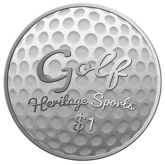 Serial #10 - 2022 Solomon Islands 1 oz Silver Golf 2-Coin Set - Heritage Sports .9999 Fine (w/Box & COA)