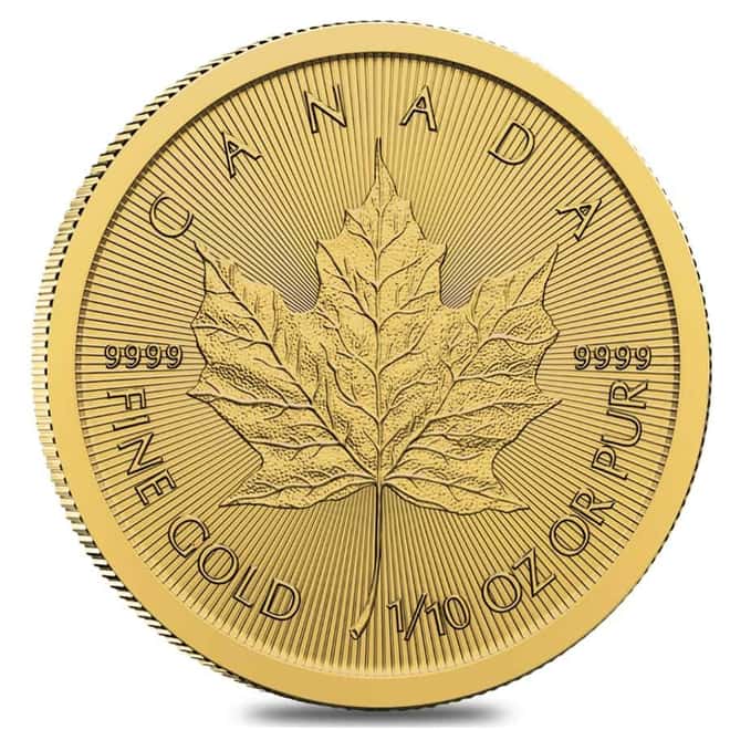 2024 1/10 oz Canadian Gold Maple Leaf $5 Coin BU (Sealed)